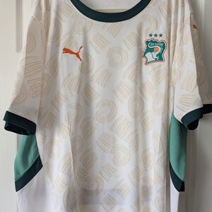 Ivory Coast Puma White Green Orange Soccer Jersey